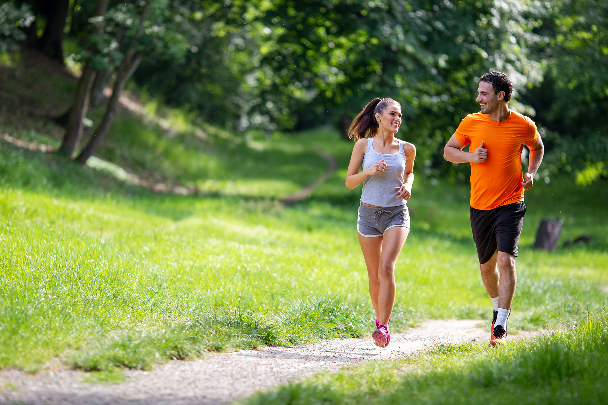 couple jogging outdoors