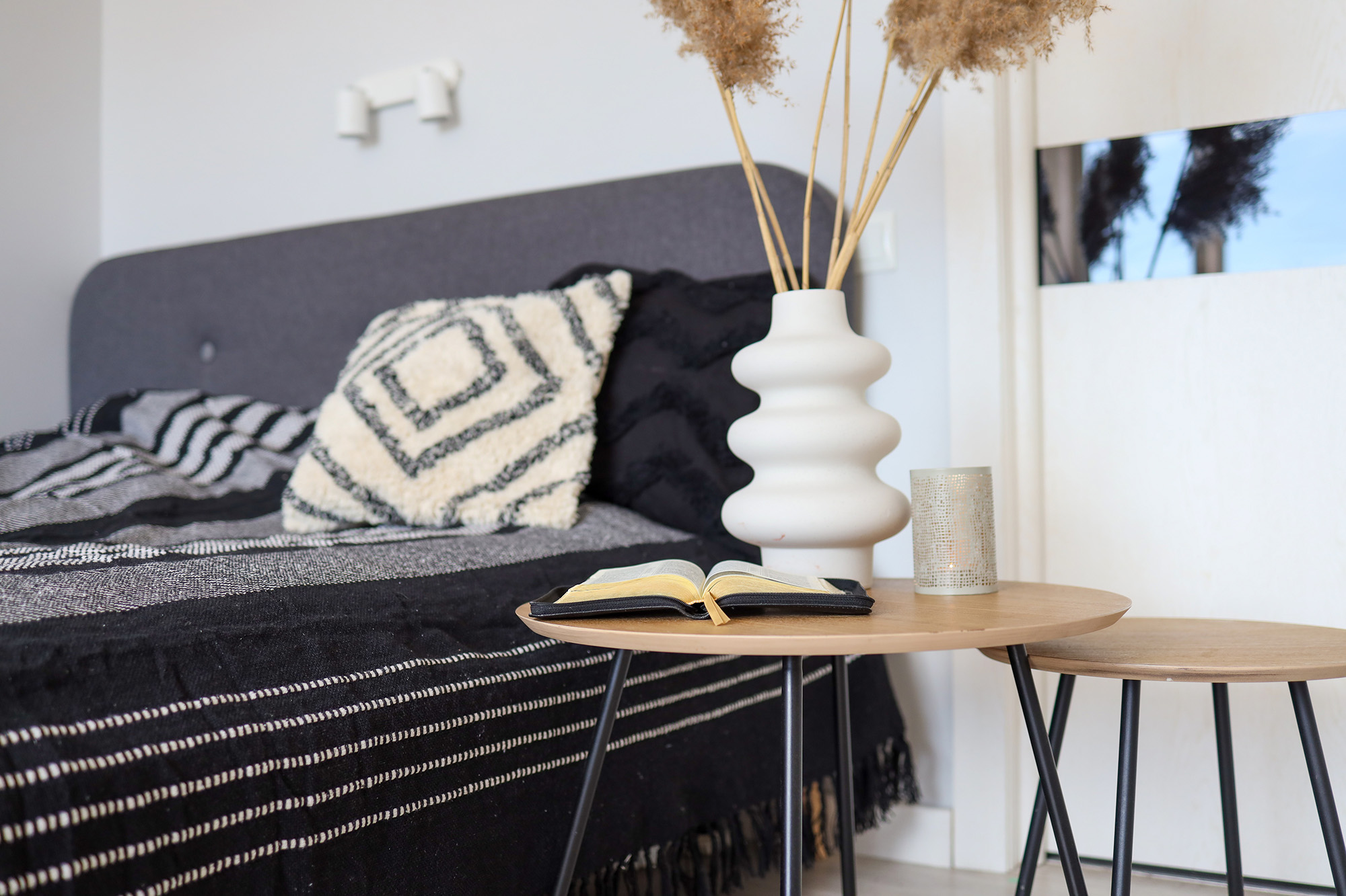 Bedroom with side table